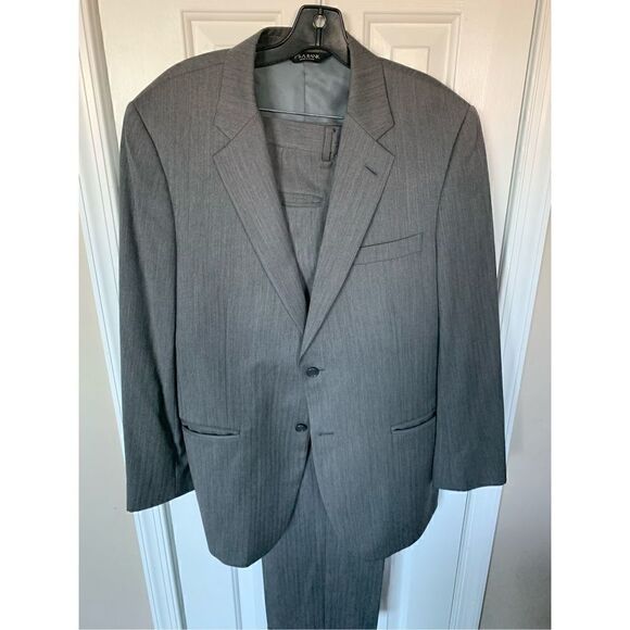 Jos a bank gray suit jacket size 42R and pants 36R - Picture 1 of 8